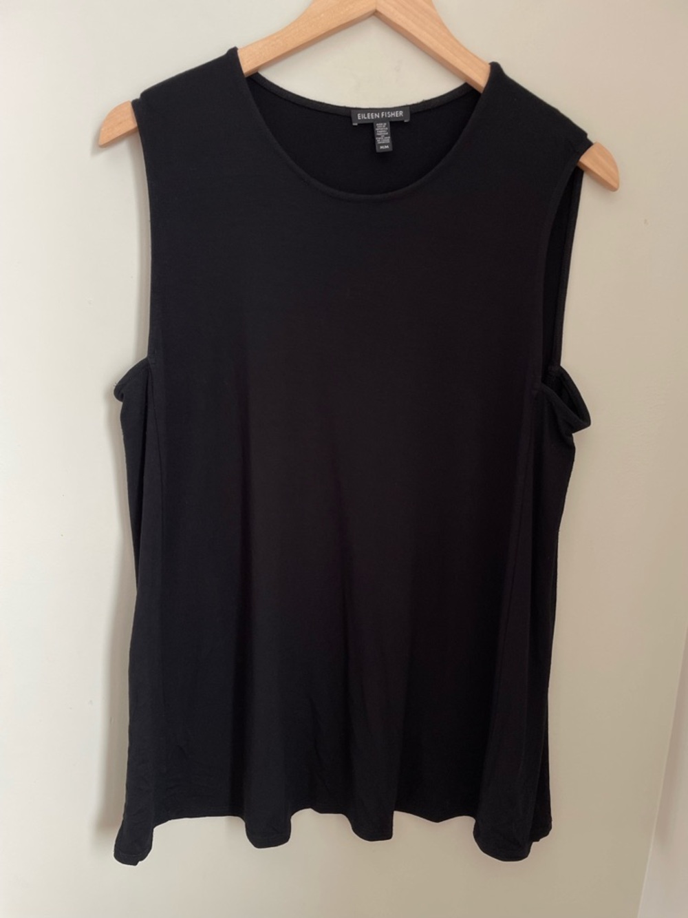 Eileen Fisher Viscose Spandex Sleeveless Tank Top Black Size Medium
